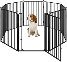 Yaheetech Parc pour Chiens – Enclos pour Chiot en 8 panneaux, hauteur 80 cm, serrure intégrée
