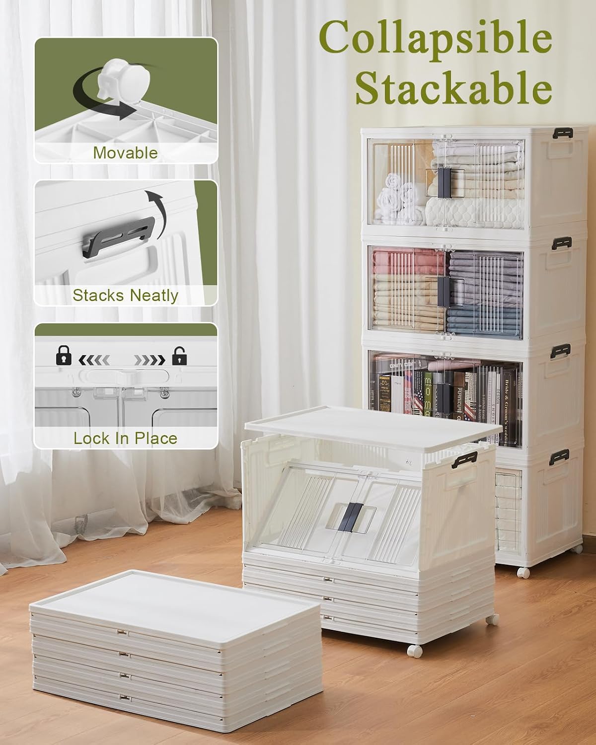 Detalle 2 de OlarHike 76QT Foldable Storage Box with Wheels