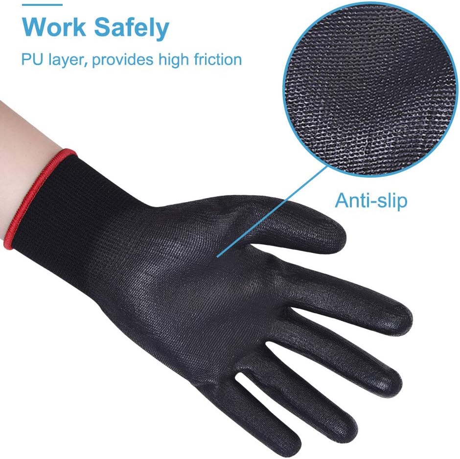 Detalle de Donfri 12 Pairs PU Coated Safety Gloves L/9