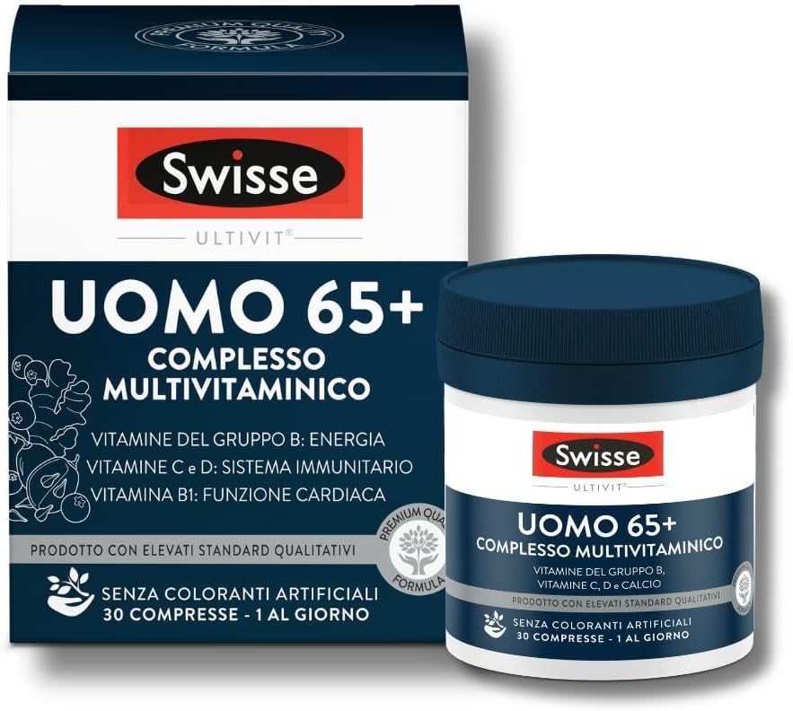 Detalle de SWISSE Ultivit - Multivitaminico Uomo 65+ con Biotina, Niacina e Vitamine per Sistema Nervoso e Immunità