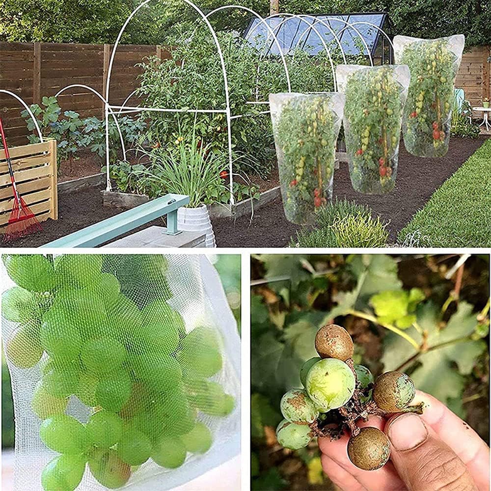 Thumbnail 4 de 2 Packs Insect Bird Barrier Netting Mesh with Drawstring Garden Bug Netting for Plants, Fruits and Flowers