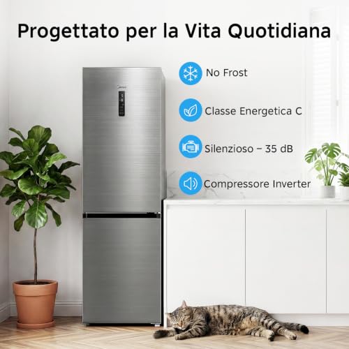 Detalle de Midea MERB345MGC46EU – Frigorifero combinato Total No Frost da 338 L