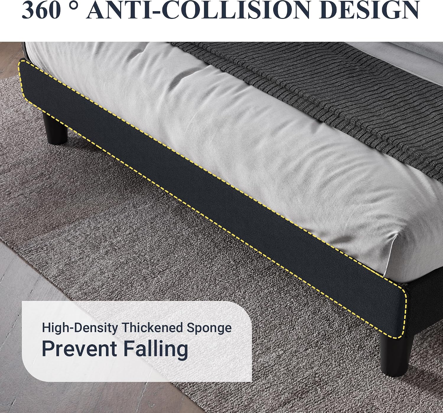 Detalle de Allewie Upholstered Bed Frame, Full Size
