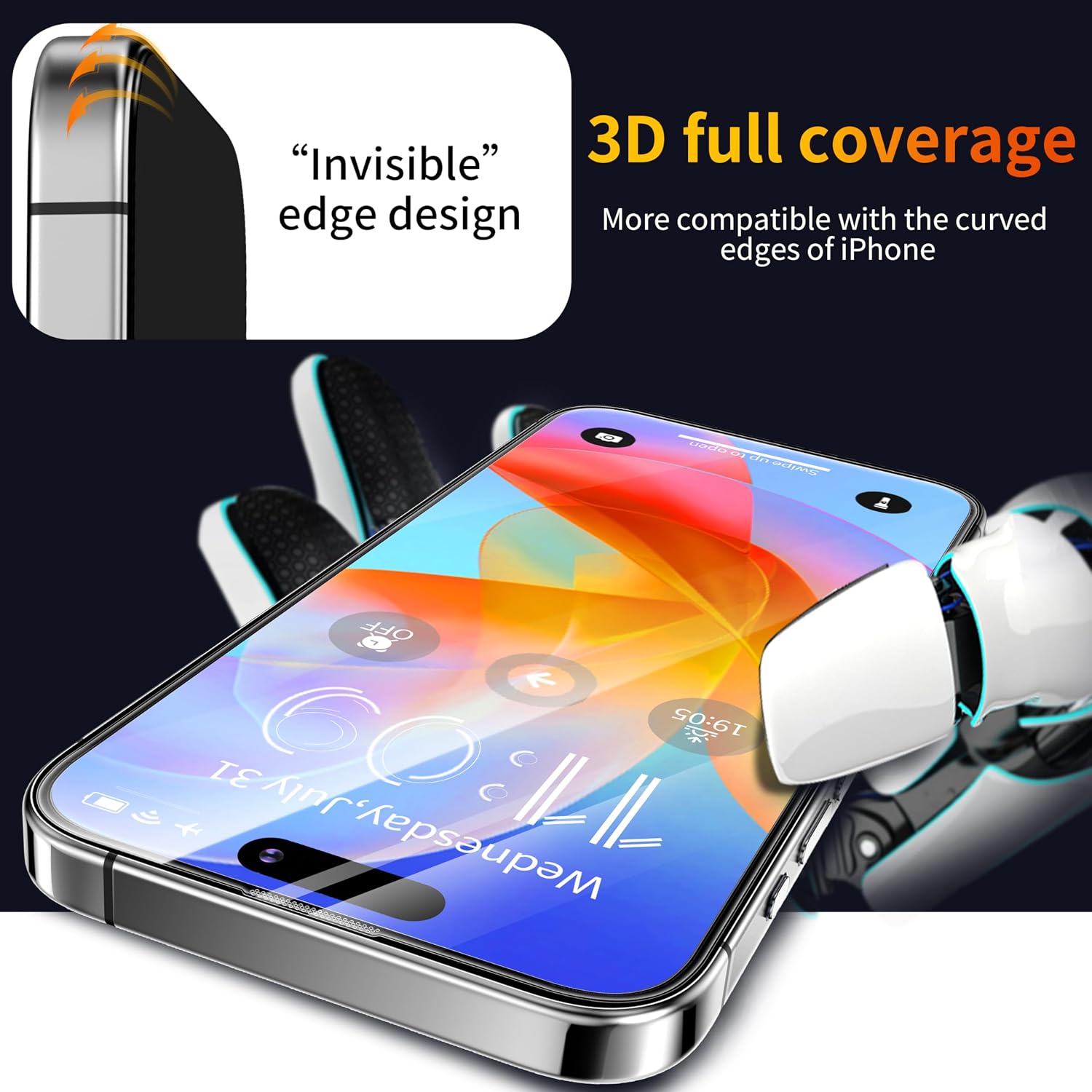 Detalle de Tentoki Screen Protector for iPhone 15 Plus 2 Pack
