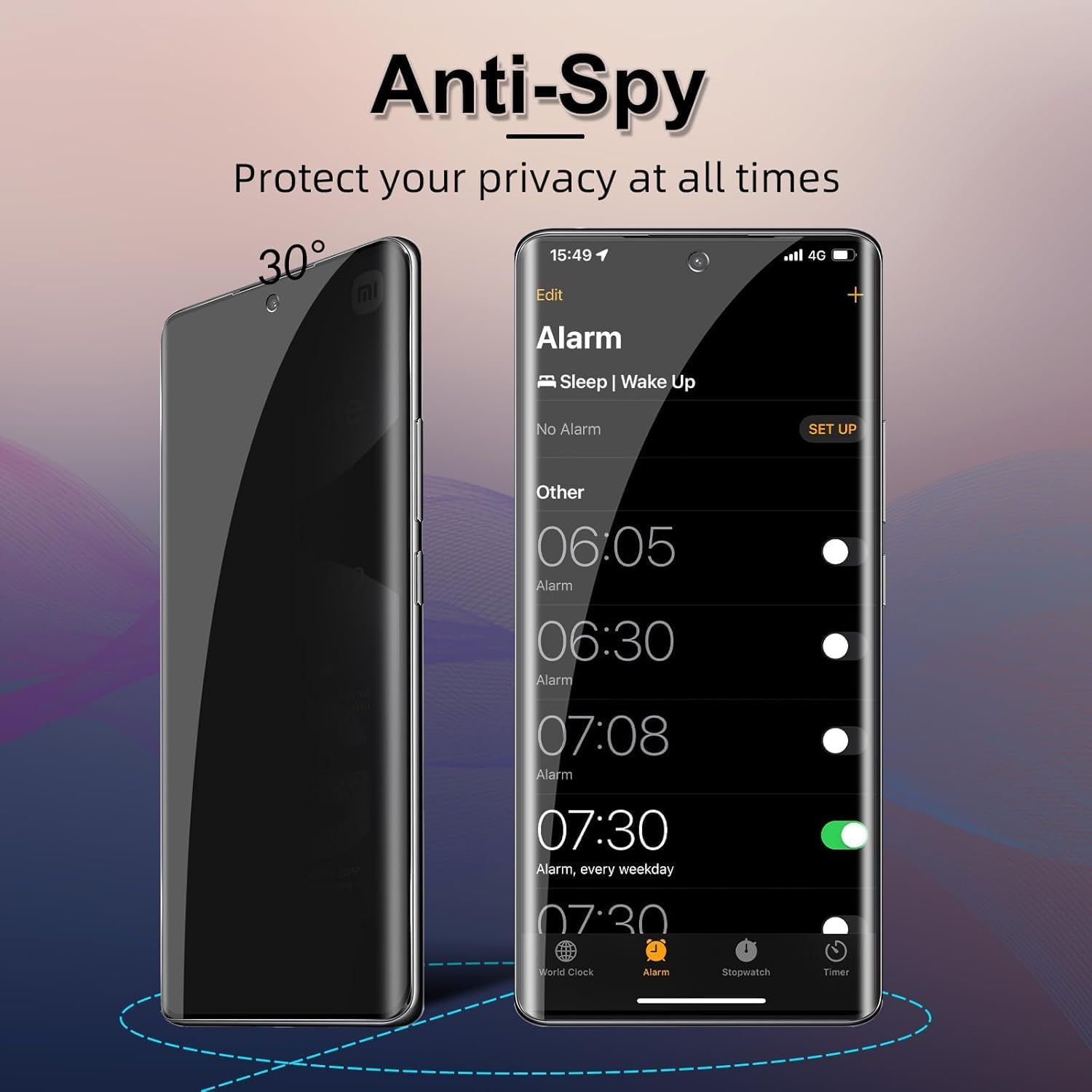 Detalle de QULLOO Sichtschutzfolie für Xiaomi Redmi Note 14 Pro 4G – 2+2 Stück mit Kameraschutz und Anti-Spy