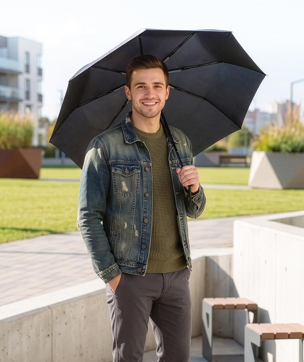 Thumbnail 6 de Rain-Mate Windproof Compact Umbrella (Auto Open & Close) — Portable Folding Travel Umbrella for Rain