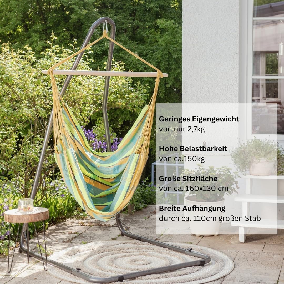 Detalle de AMAZONAS Brasil Lemon AZ-2030240 – fotel wiszący 160 × 130 cm z bawełny z recyklingu