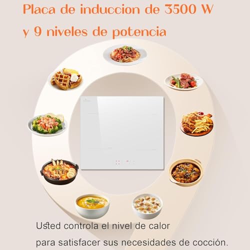 Thumbnail 6 de Placa de Inducción 4 Fuegos Blanco DELITEER, 60 cm empotrable