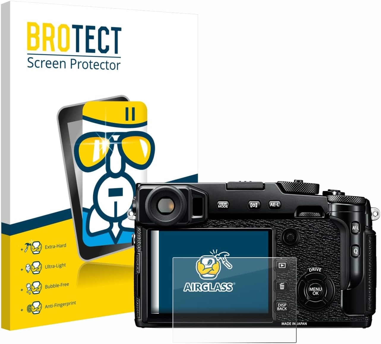 BROTECT Vetro Protettivo per Fujifilm X-Pro2 – Protezione schermo ultra trasparente, durezza 9H