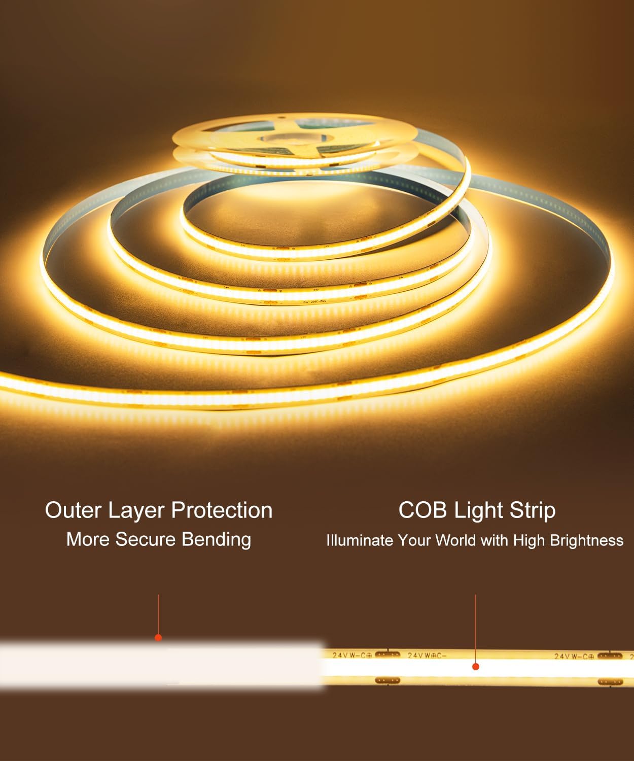 Thumbnail 5 de COB LED Strip Lights 5M tunable 24V