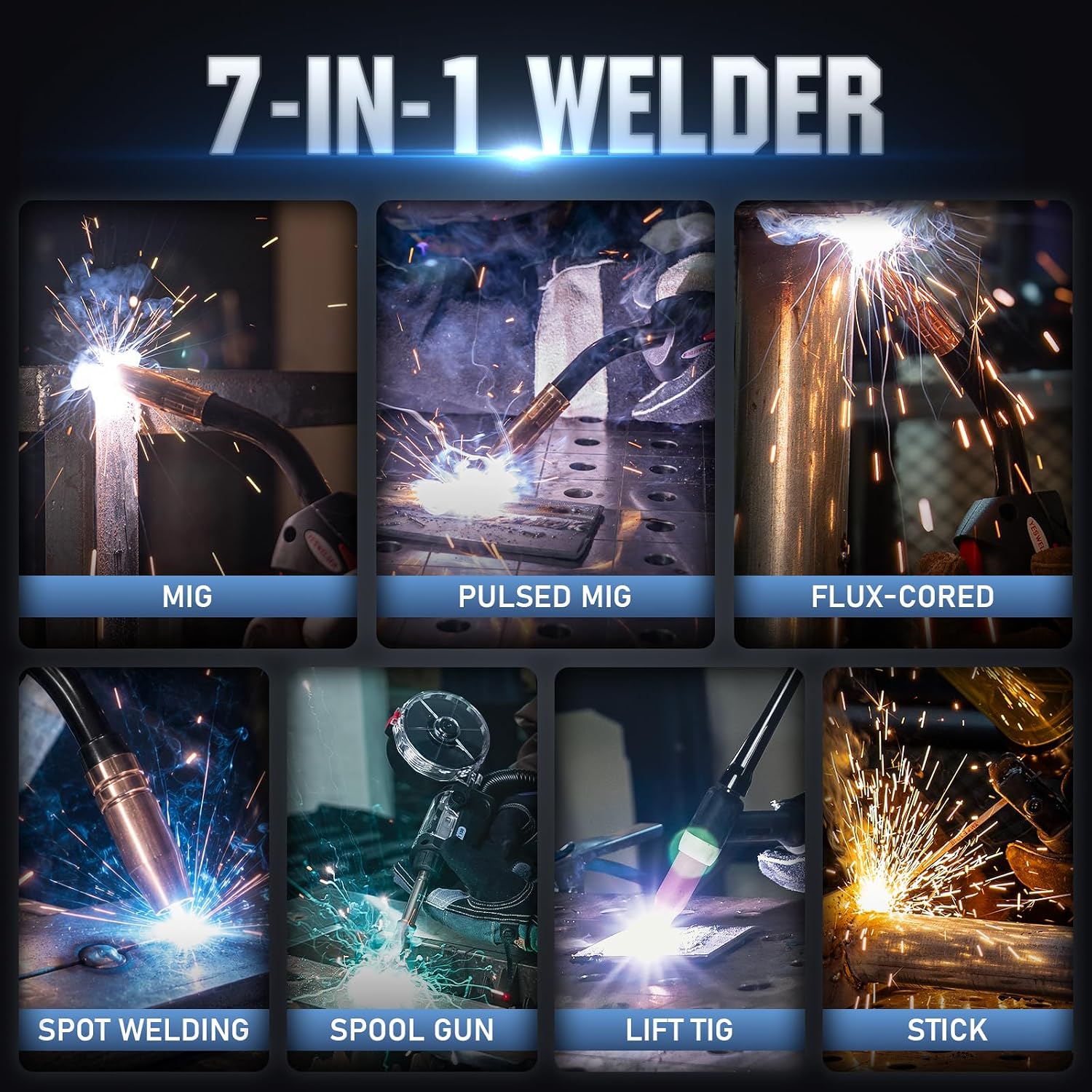 Detalle de YESWELDER Firstess SP200: 7-in-1 MIG Welder for Home, Auto & Fabrication
