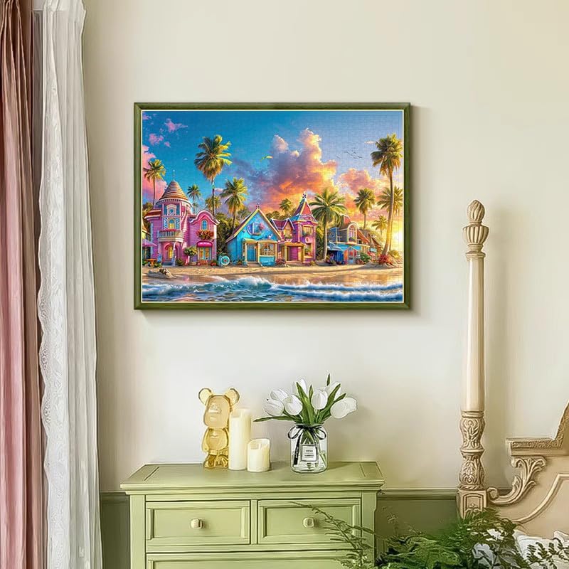 Thumbnail 5 de Chalzidar Jigsaw Puzzles for Adults (1000 Pieces) Romantic Beach – 27.5×19.7 in