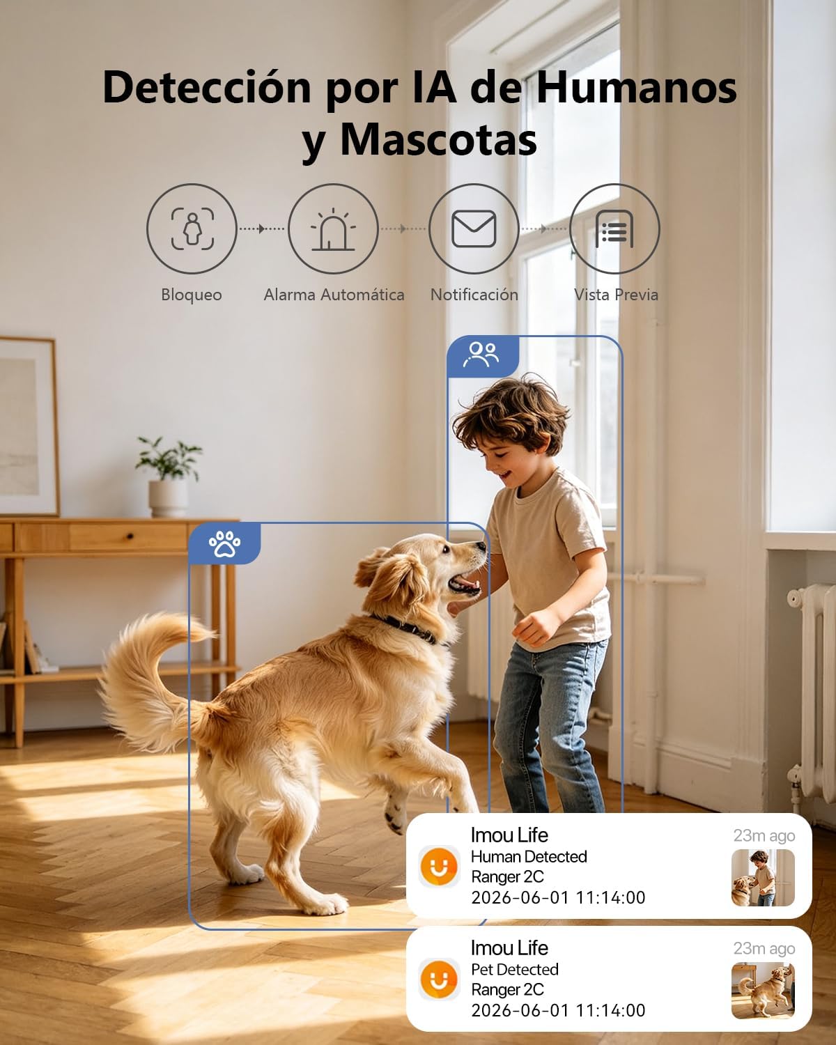 Detalle de IMOU Cámara IP WiFi interior 2K (3MP) 360° con detección humana, sirena y audio bidireccional