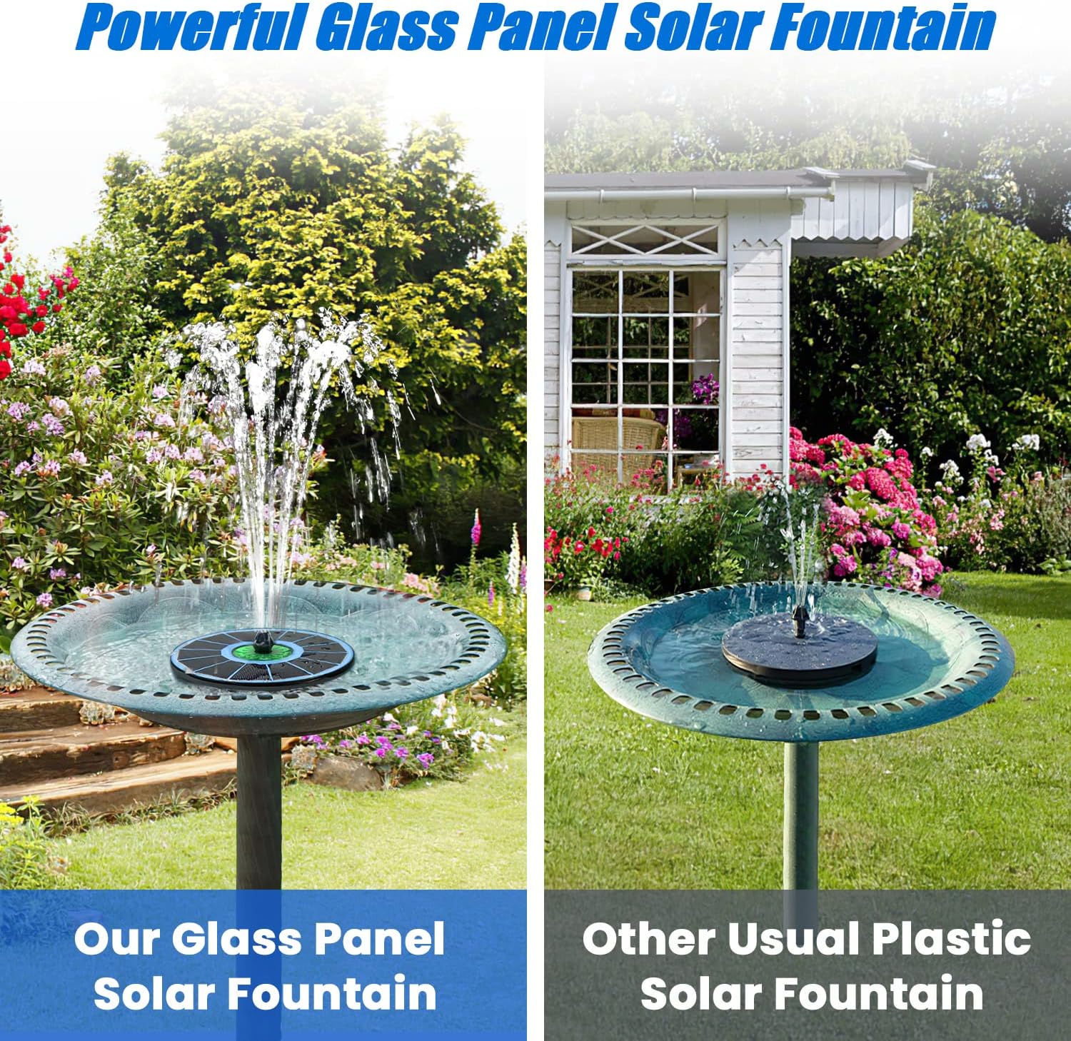Thumbnail 1 de SZMP Solar Fountain Green Flower – Upgrade 3.5W solar bird bath fountain with 7 nozzles
