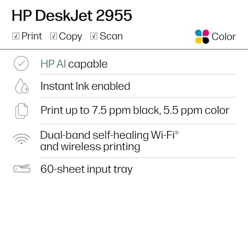 Thumbnail 1 de HP DeskJet 2955 Wireless All-in-One Color Printer (A24HJA) — Compact, AI-assisted Home Office Solution