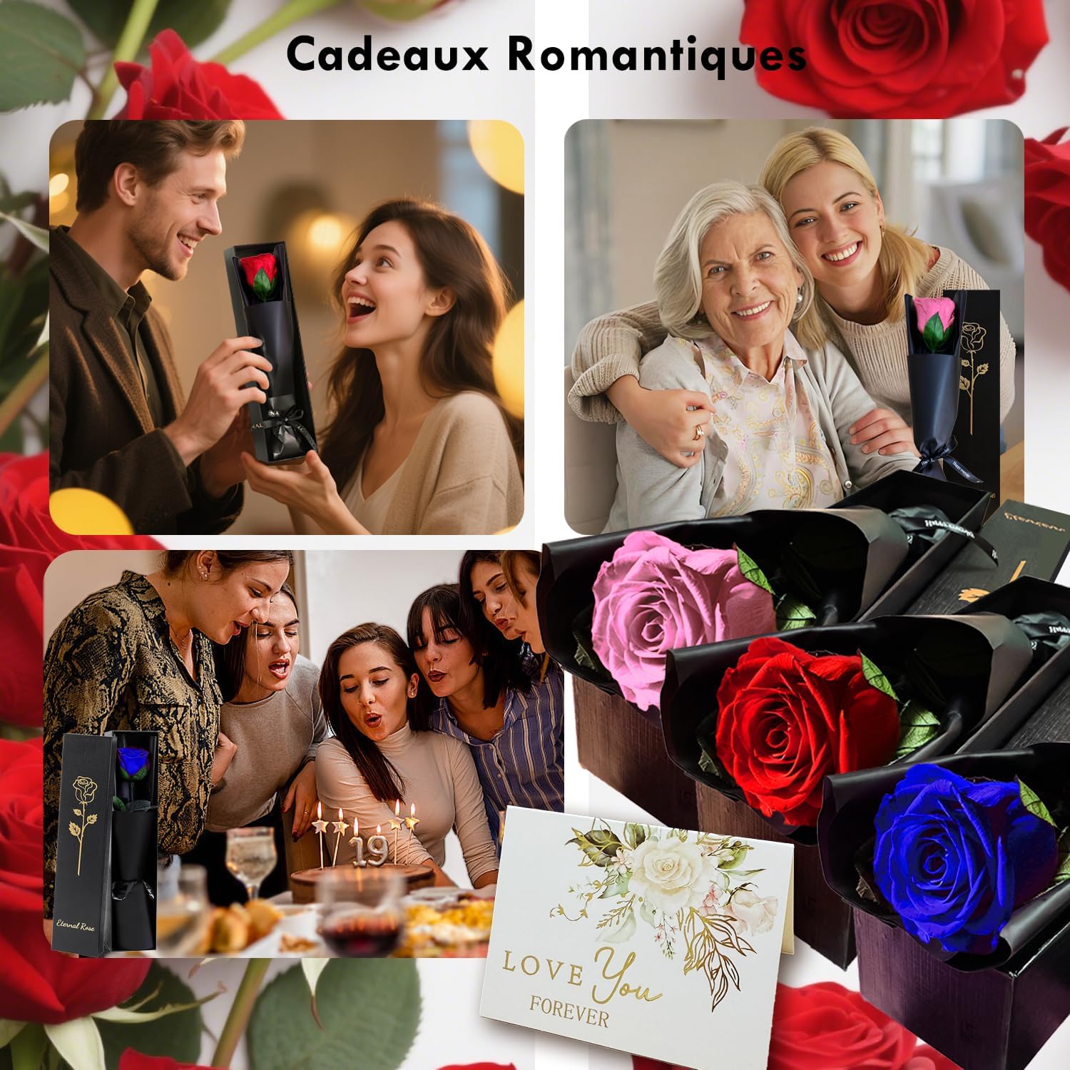 Thumbnail 6 de Rose Éternelle Rouge avec Tige – Rose préservée et stabilisée en coffret cadeau