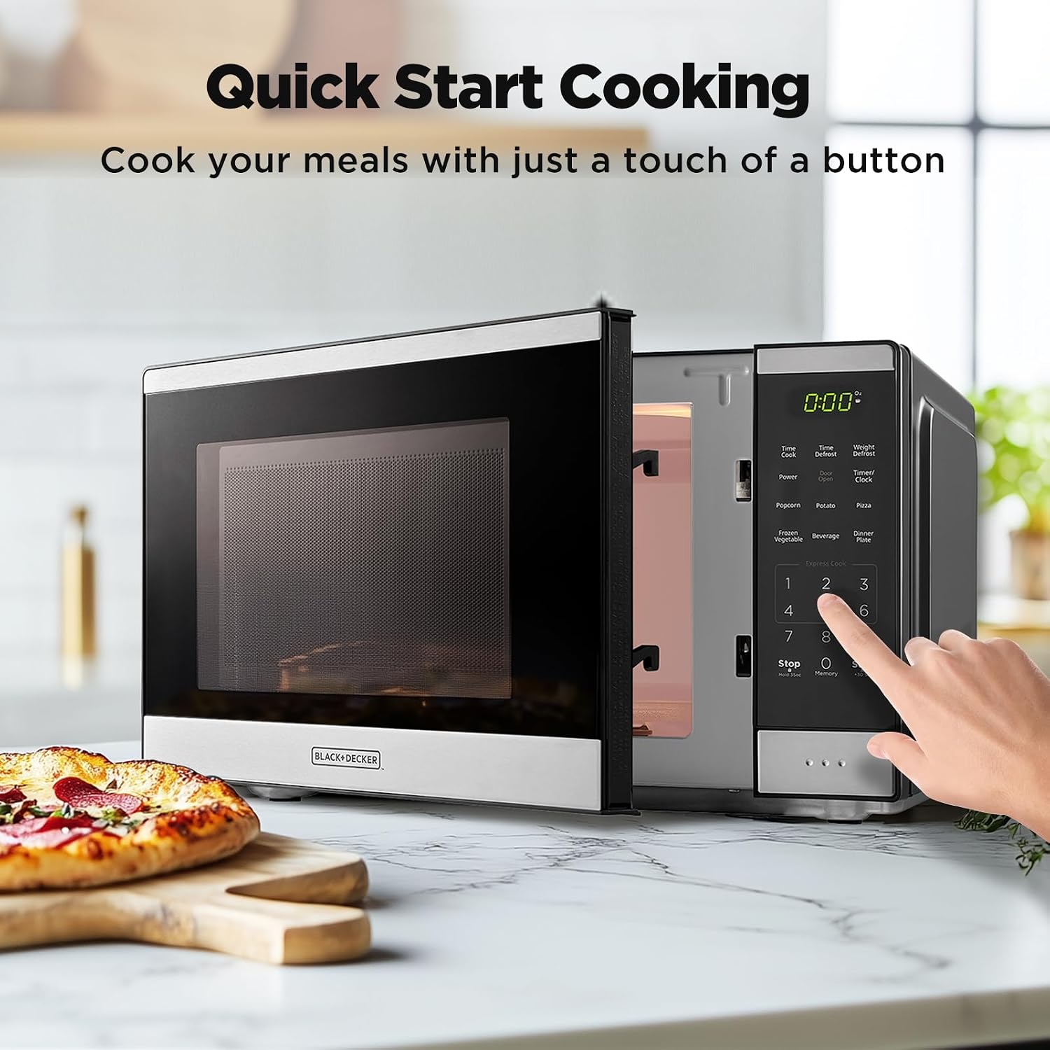 Thumbnail 2 de BLACK+DECKER 0.9 Cu. Ft. Countertop Microwave, 900W, 6 Auto Menus