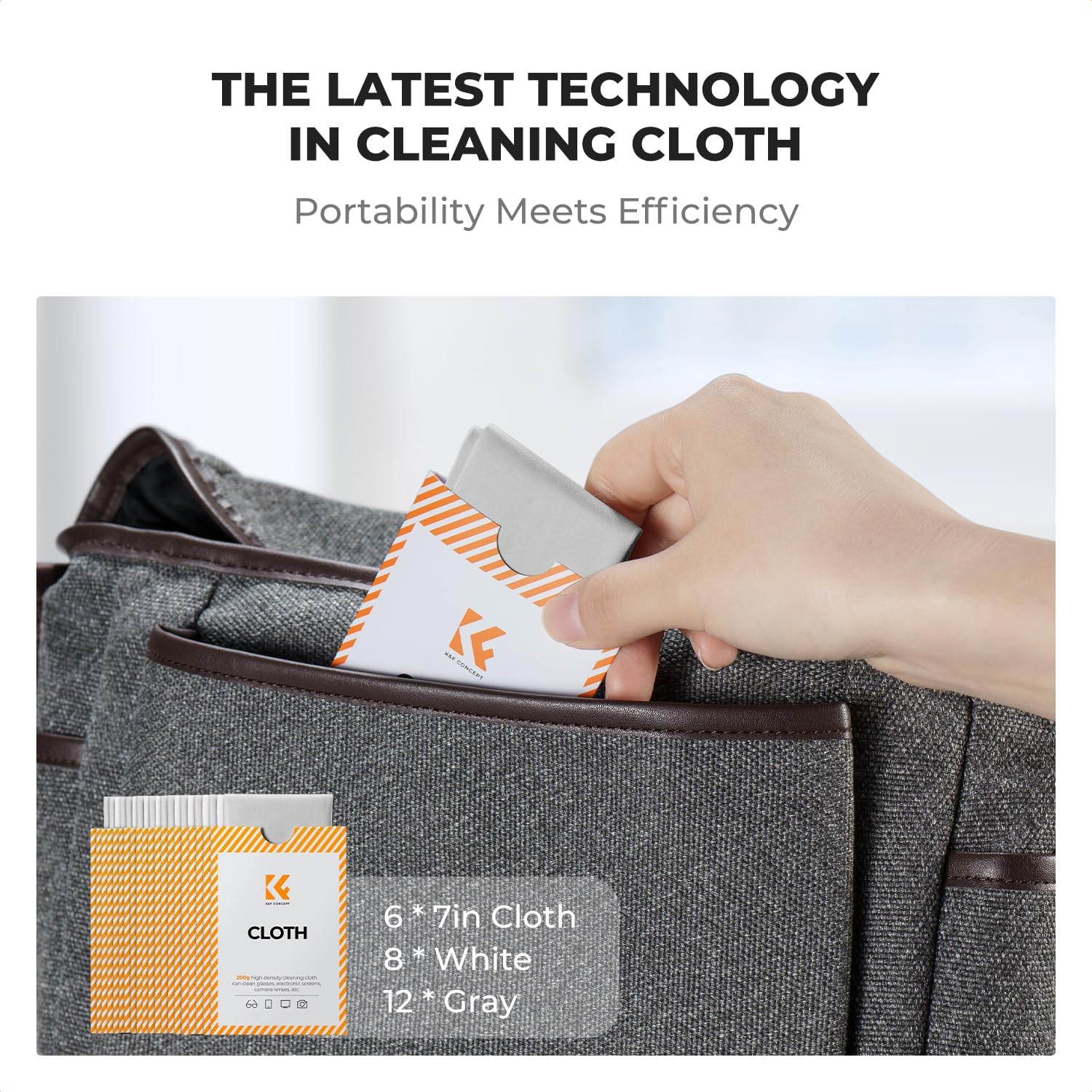 Thumbnail 5 de K&F CONCEPT Panni in microfibra per obiettivi, occhiali, schermi e tablet – 20 pezzi (15×18 cm)