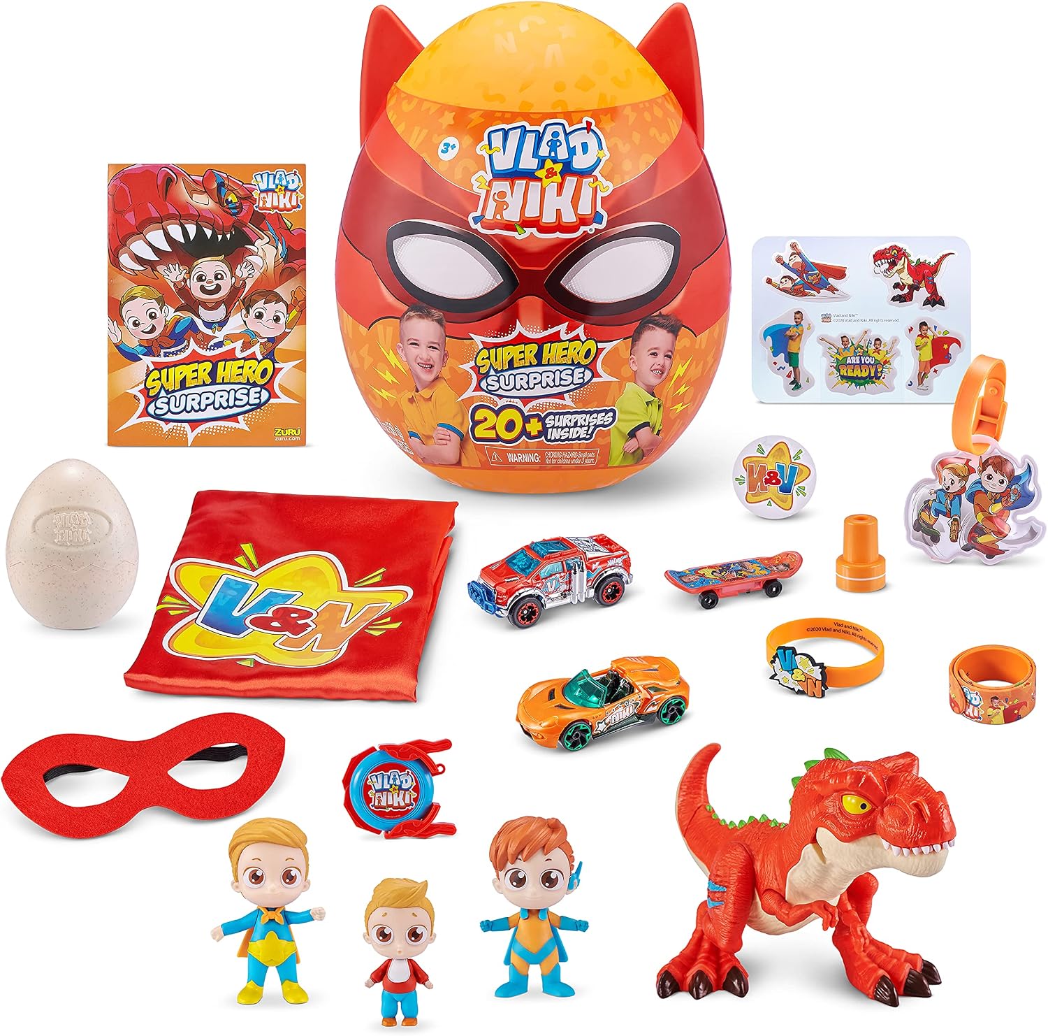 Detalle de ZURU 11701A Vlad & Niki Superhero Surprise – Uovo Rosso con accessori e action figure