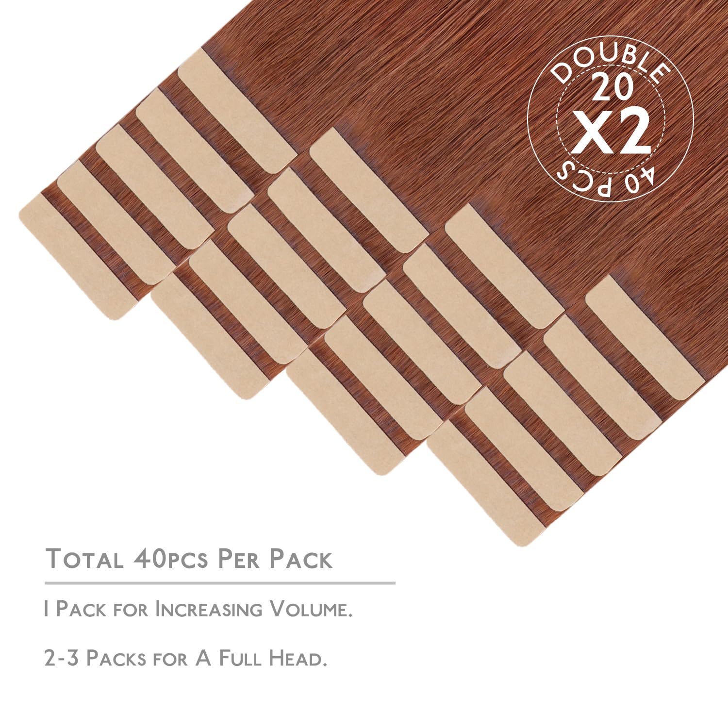 Detalle 2 de WENNALIFE Cinnamon Copper Tape Extensions