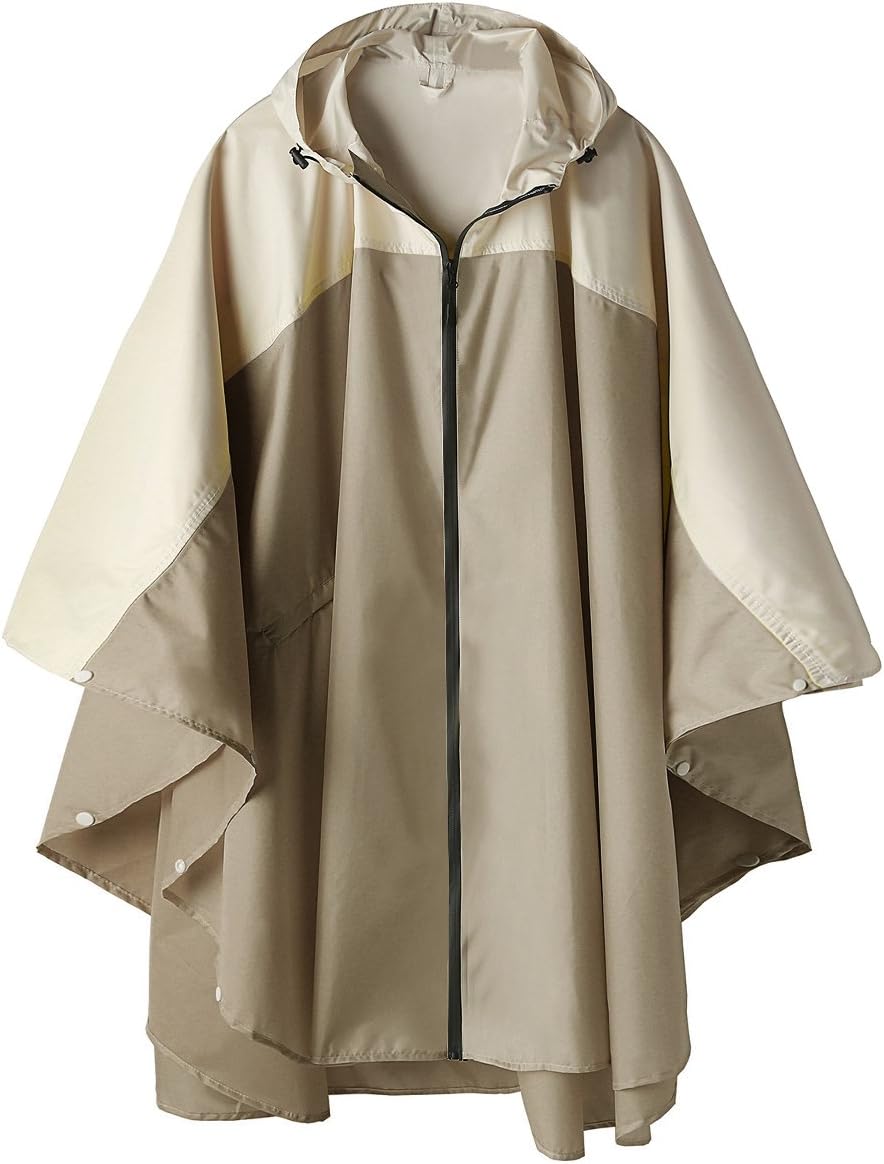 Detalle de SaphiRose Unisex Waterproof Rain Poncho with Hood and Pockets