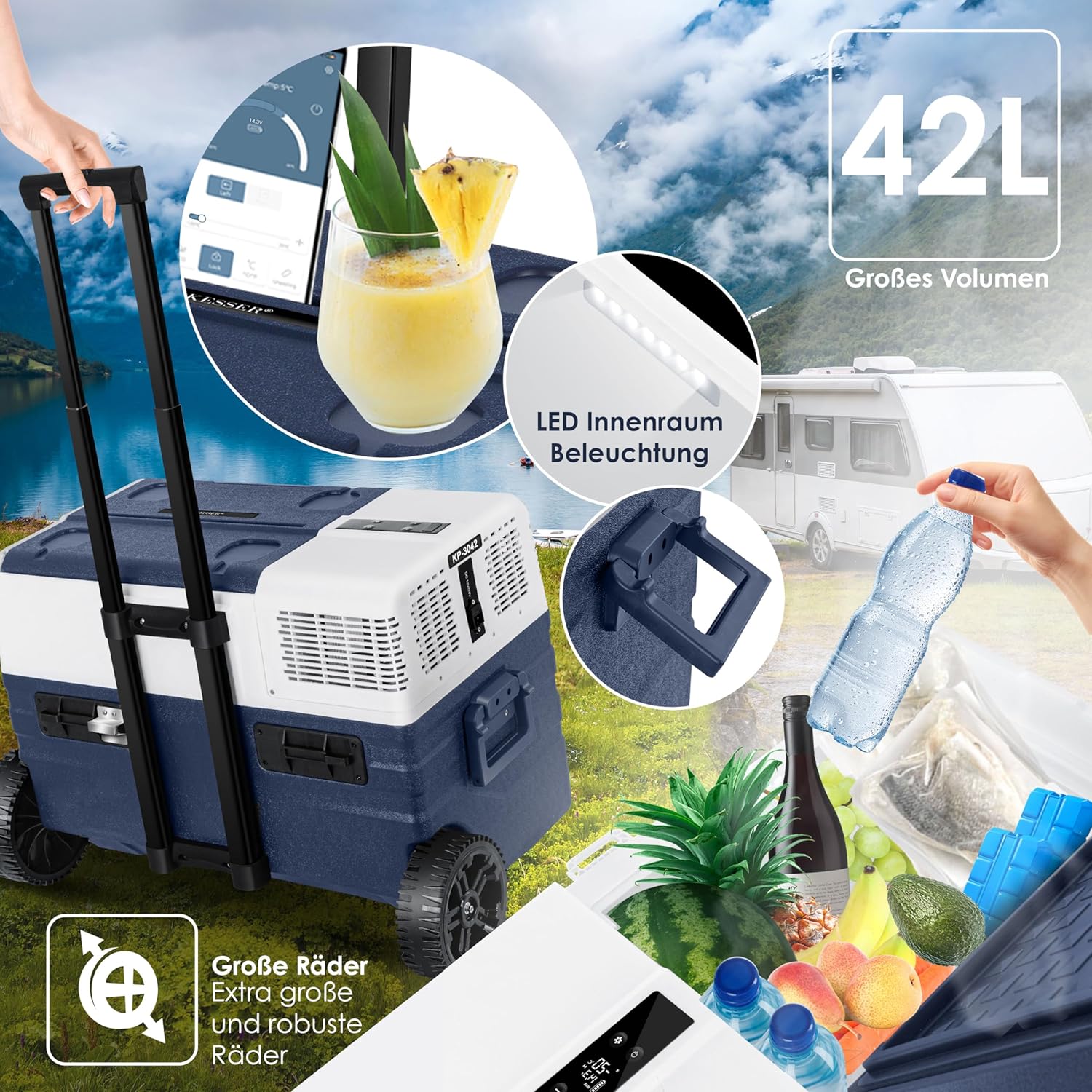 Thumbnail 5 de KESSER® Kompressor Kühlbox 42L: Mobil, flexibel und app-gesteuert