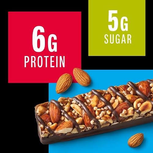 Detalle de KIND Healthy Snacks Bars, Dark Chocolate Nuts & Sea Salt – Gluten Free, Low Sugar, High Fiber, 6g Protein (12 Count)