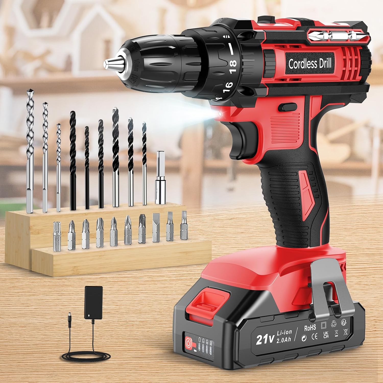 MHPRO Cordless Drill 21V 42N.m