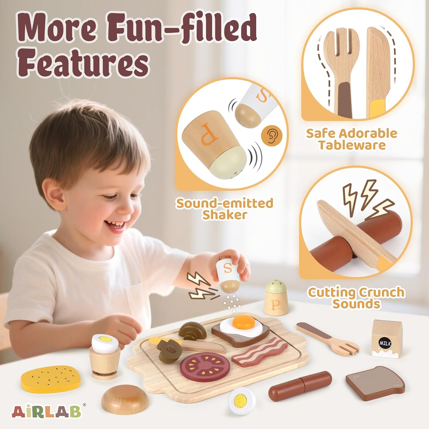 Thumbnail 3 de Airlab Kinderküche Holz-Spielset für Frühstück 🍽