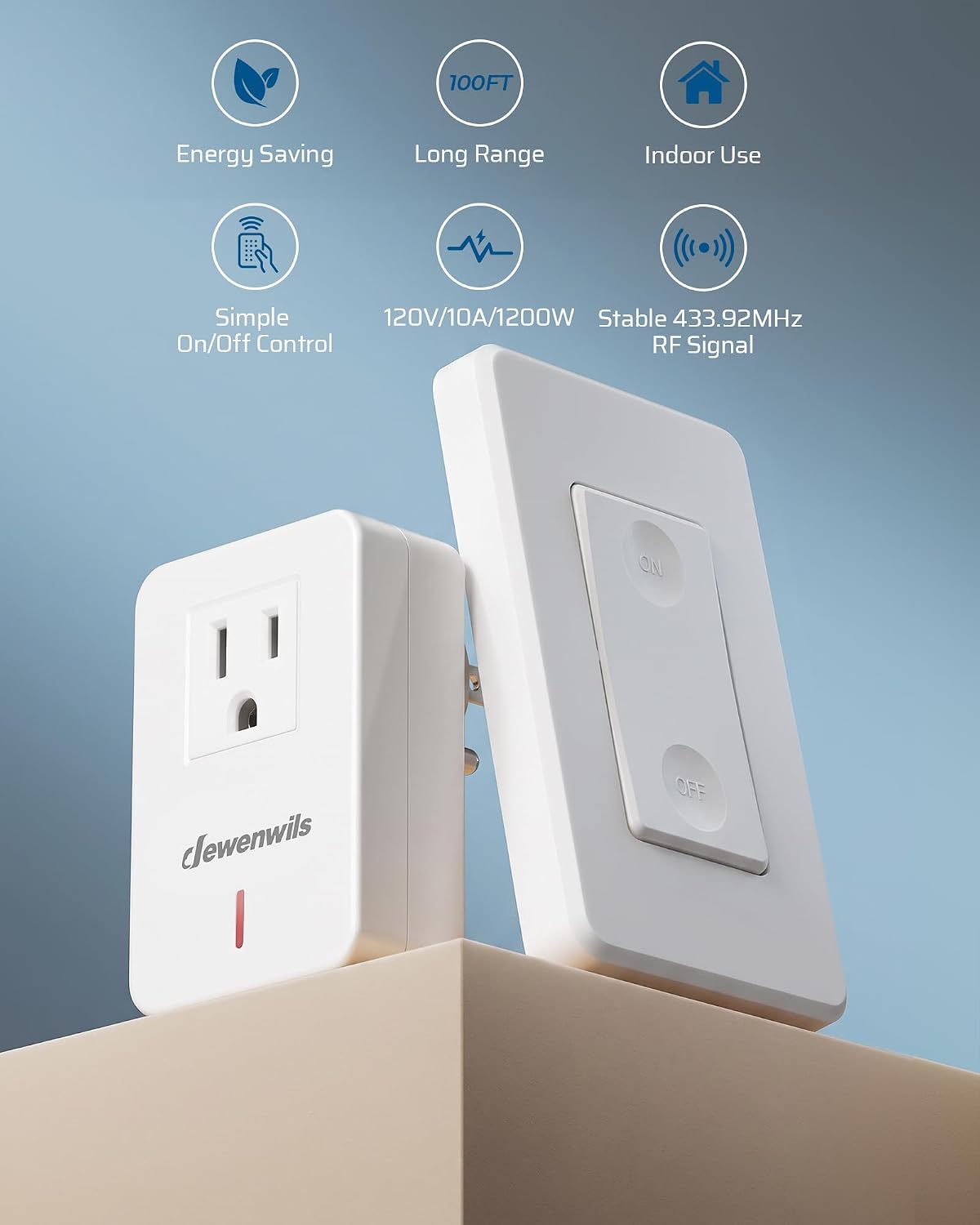 Detalle 1 de DEWENWILS BH9912U-18B-2 Remote Outlet Switch, 100-Foot RF Range
