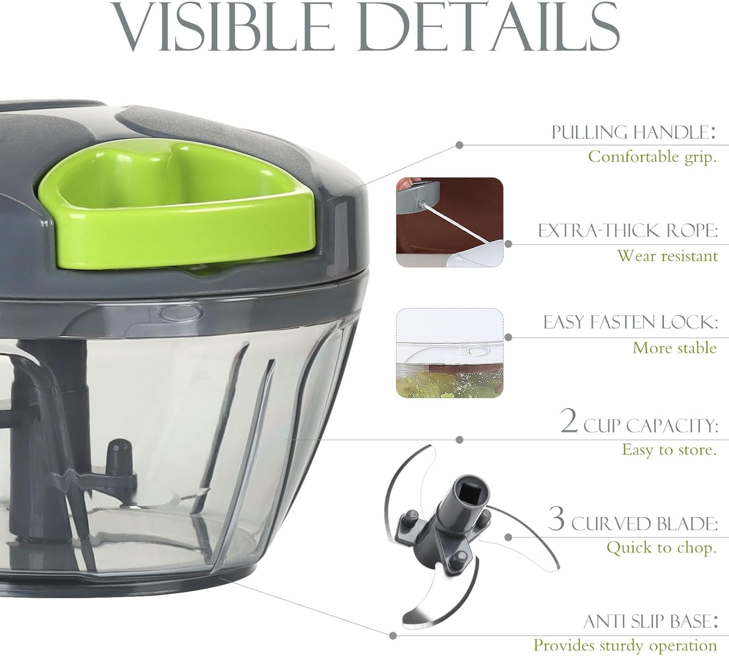 Thumbnail 3 de Ourokhome Vegetable Chopper, 500ml 🥕