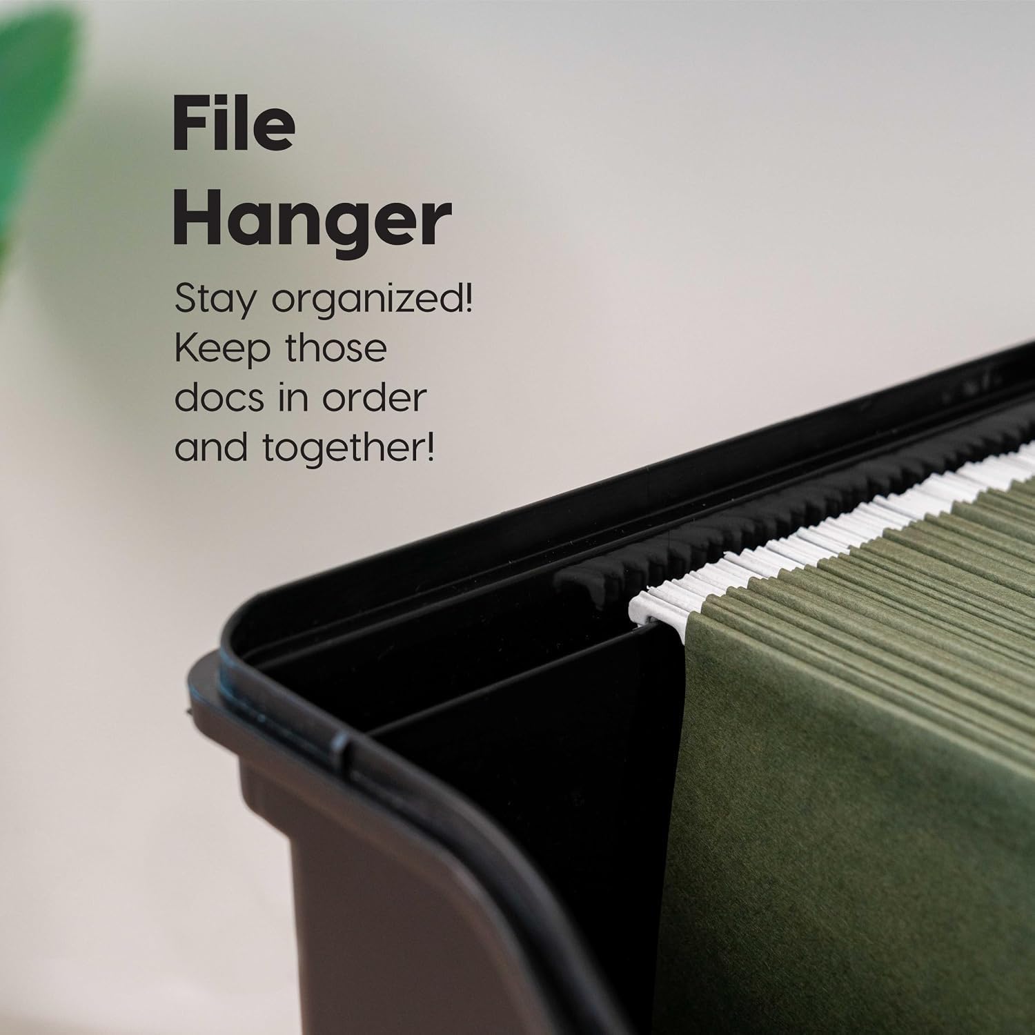 Detalle 2 de IRIS USA File Box Organizer for Letter Files with Lid and Handle, Black
