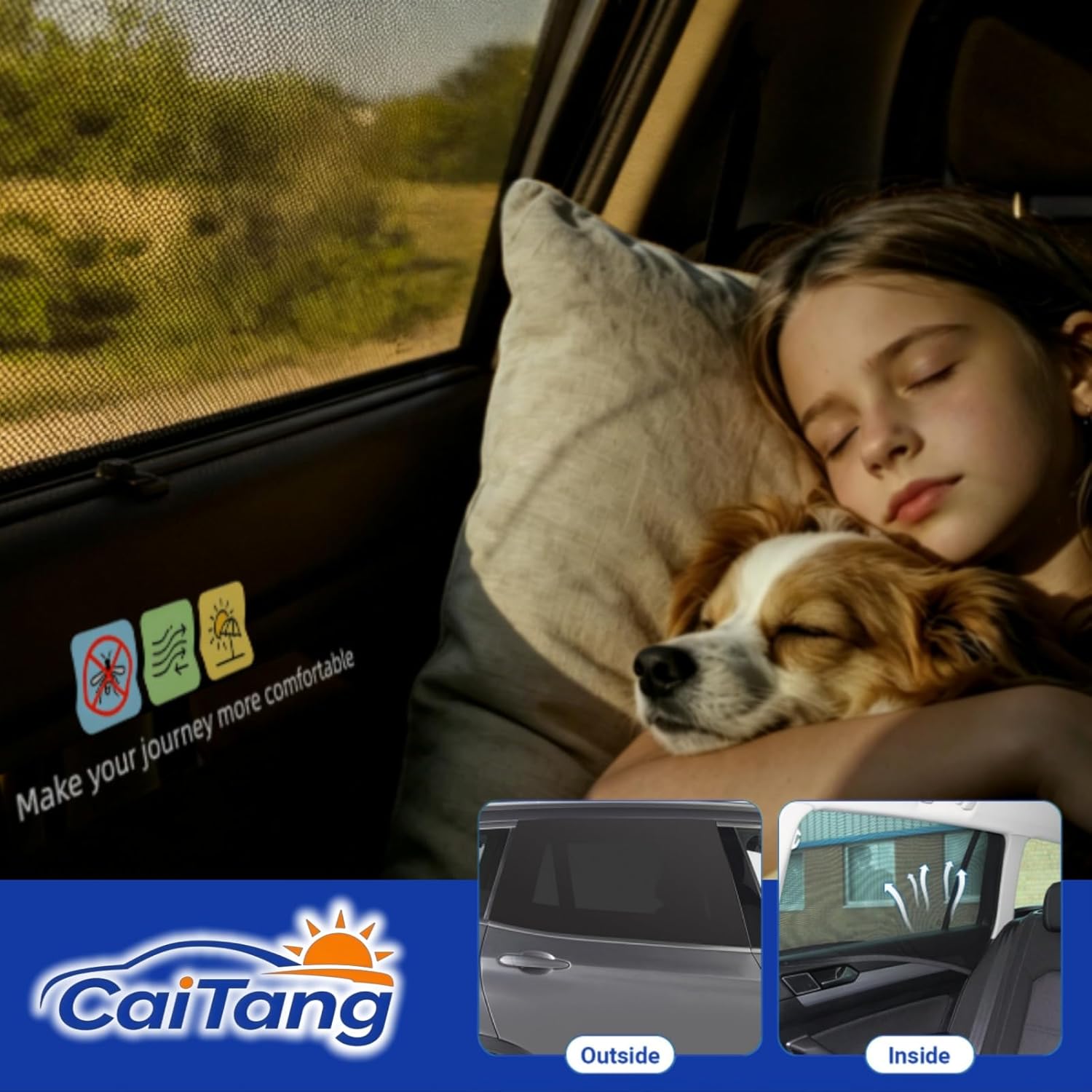 Thumbnail 6 de Pare Soleil Voiture Bébé – 2 Pièces Chaussette Voiture Soleil et Bloqueur UV pour la Lunette Arrière