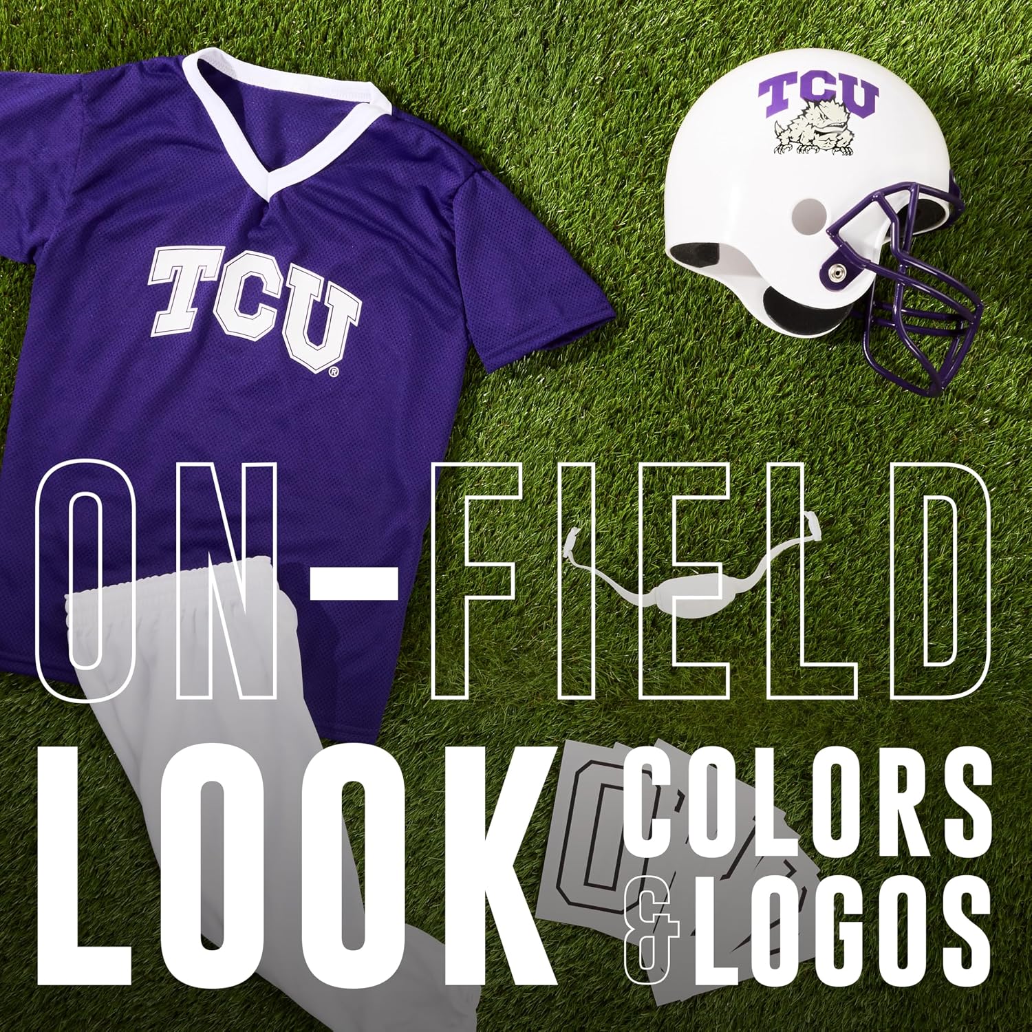 Detalle 2 de Franklin Sports TCU Horned Frogs Kids Football Uniform Set, Small