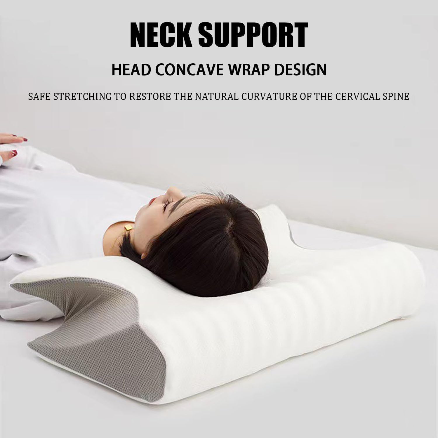 Detalle de Purova Oreiller Ergonomique Cervical – 2 en 1 mémoire de forme, soutien cervical adaptatif