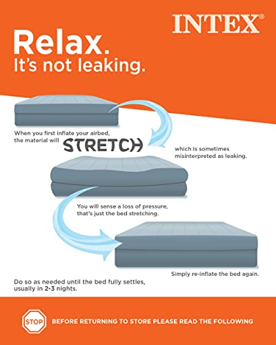 Detalle de Intex 64757E Dura-Beam Standard Downy Air Mattress: Twin, 10in, 300lb Capacity