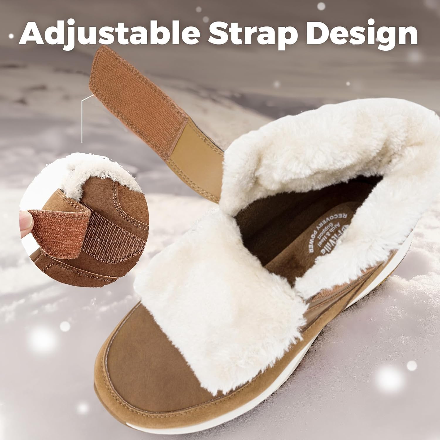 Thumbnail 4 de FitVille Damen Winterstiefel Extra Weit – Gefütterte Kurzschaft-Stiefel mit Klettverschluss