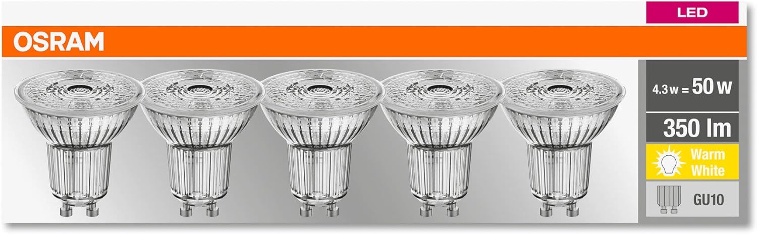 Thumbnail 3 de OSRAM LED PAR16 Gu10, Luz cálida 2.700K, 4,3W, Reemplazo 50W