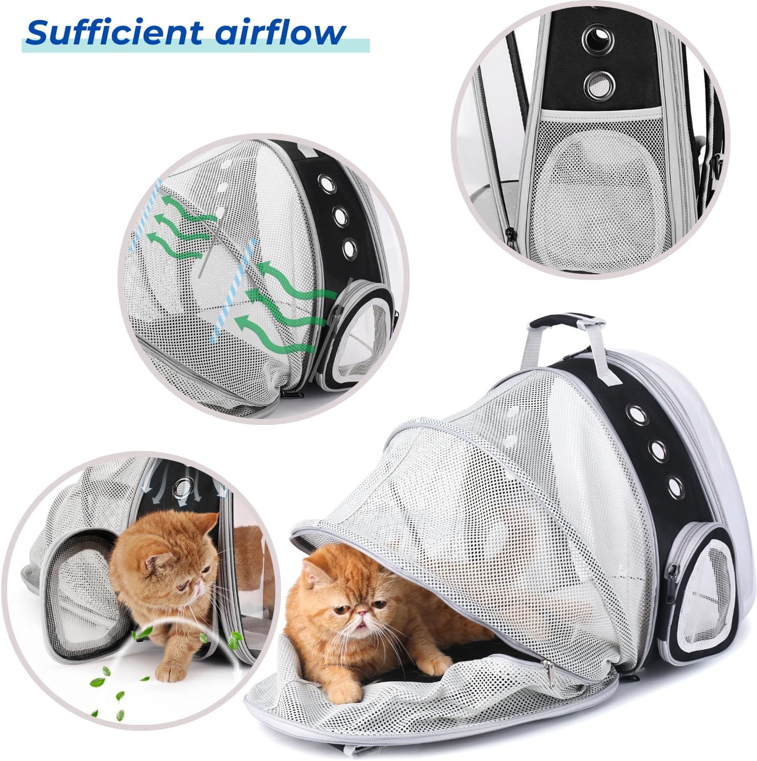 Detalle 2 de Lollimeow Cat Carrier Backpack, 14 lb Capacity