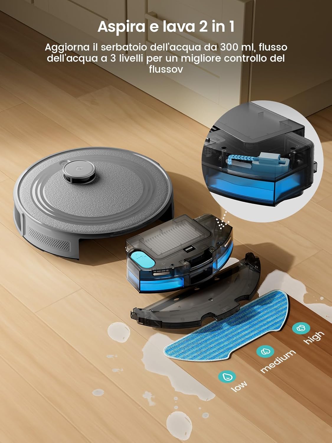 Thumbnail 1 de Lefant M2: robot aspirapolvere lavapavimenti con mappatura laser e controllo smart