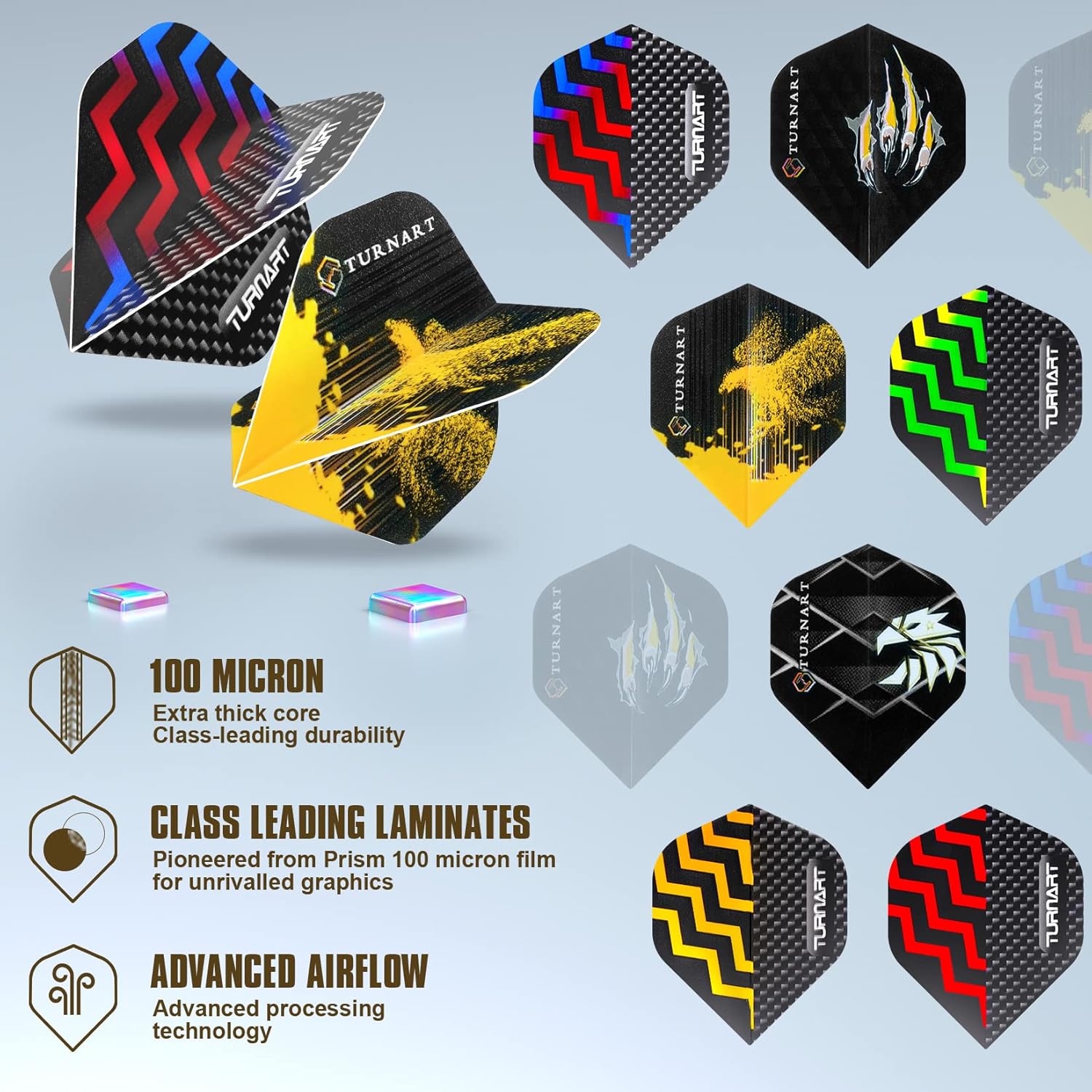 Thumbnail 5 de Turnart 12 Pack Steel Tip Darts Set with Case – 22/24g, Metal Shafts & Extra Flights