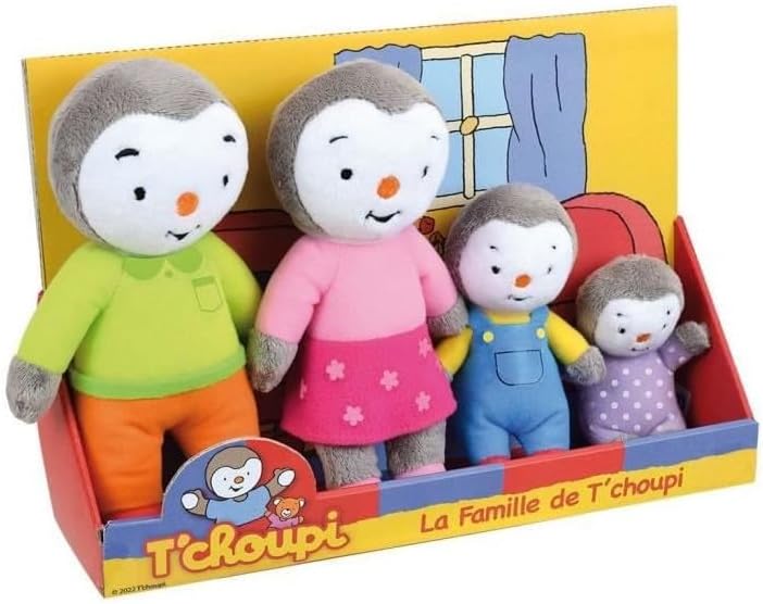 Detalle de Jemini 024229 T’Choupi-familieset met 4 polyesterknuffels