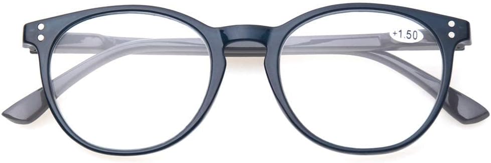 Thumbnail 3 de Kerecsen 4 Pack Retro Round Reading Glasses (Plastic PC Frame, CA Lenses) with Spring Hinges