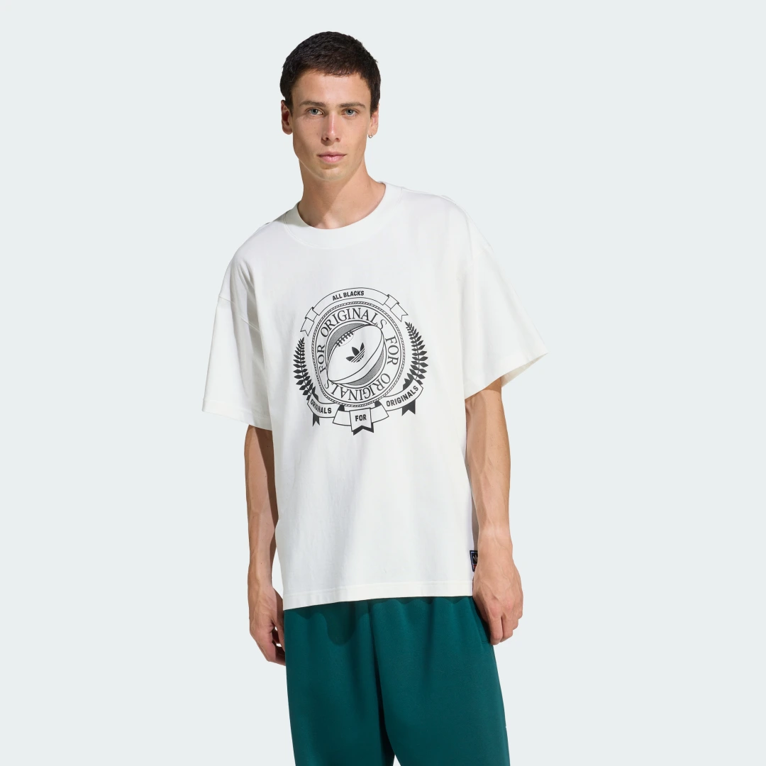 Detalle de Camiseta holgada PV estampada Adidas Originals & All Blacks – color Blanco
