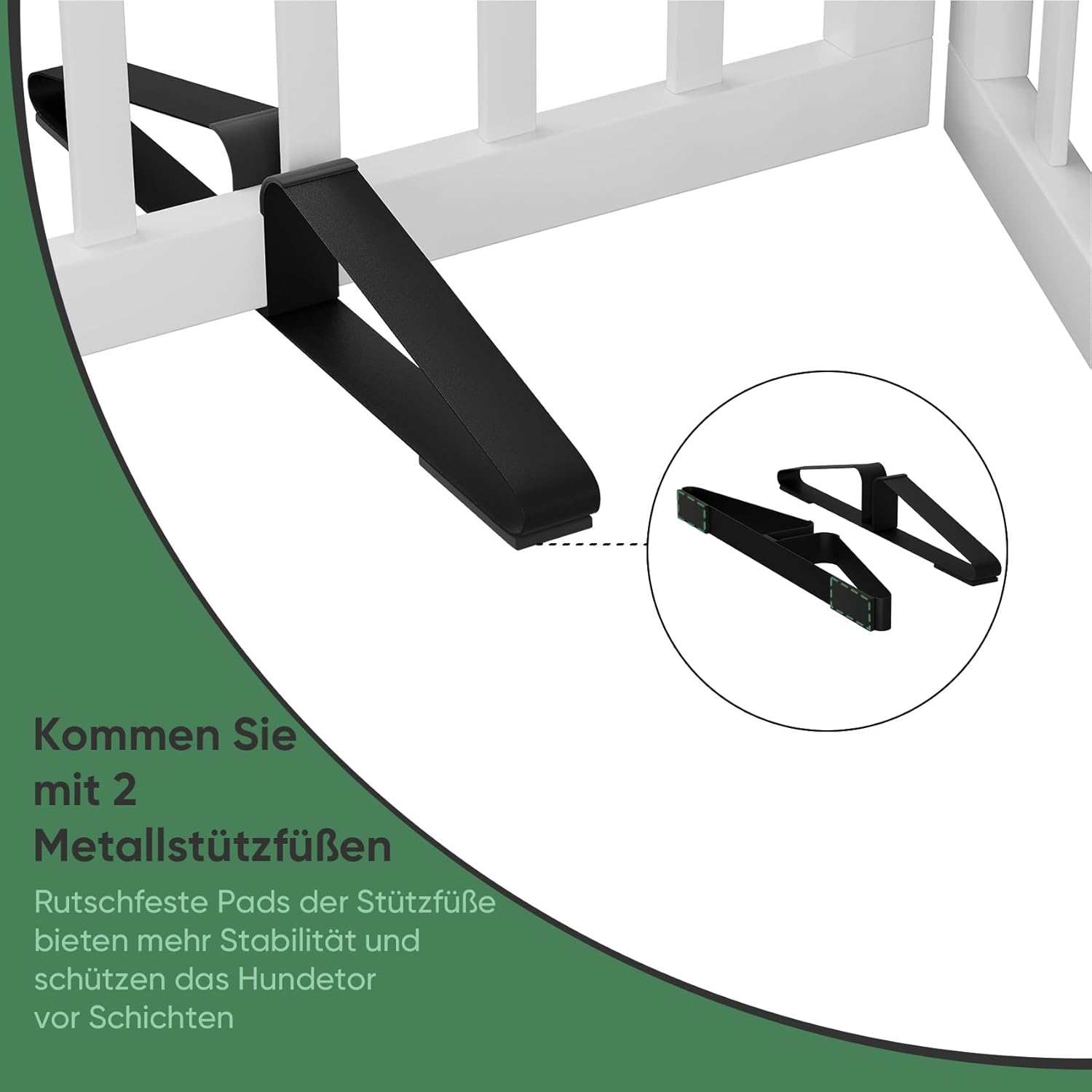 Thumbnail 4 de Algherohein freistehendes Hundegitter für Türen, faltbar (2 Paneele, weiß) – Welpen- & Haustiergitter für den Innenbereich