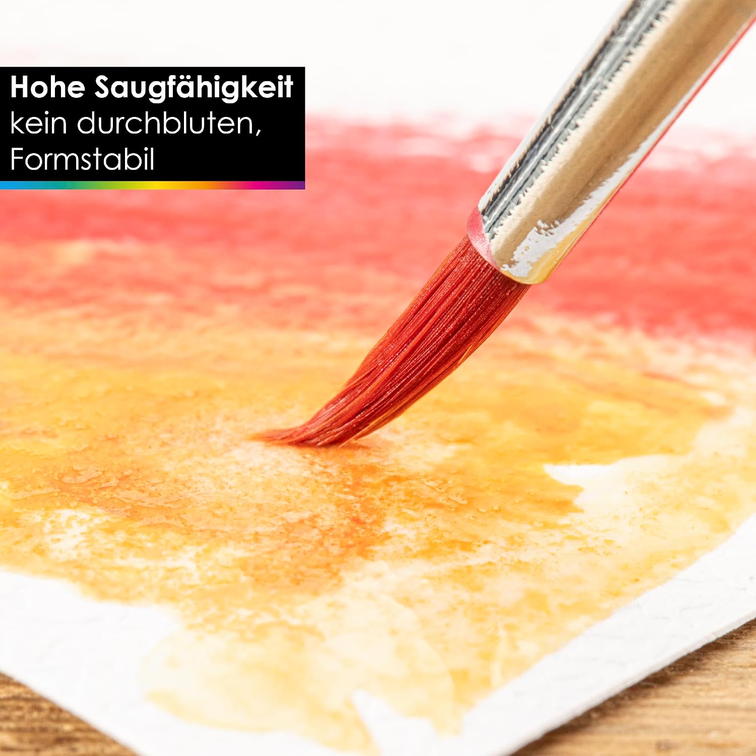 Detalle 2 de Aquarellblock A5 300 g mit 2 Pinseln