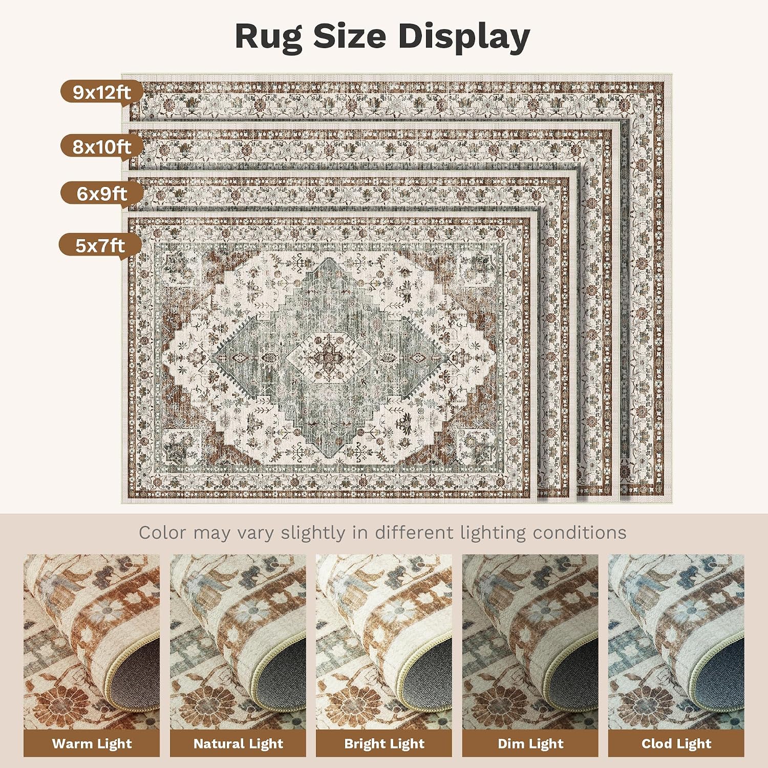 Detalle de LIVELYGLOW Area Rug 8x10