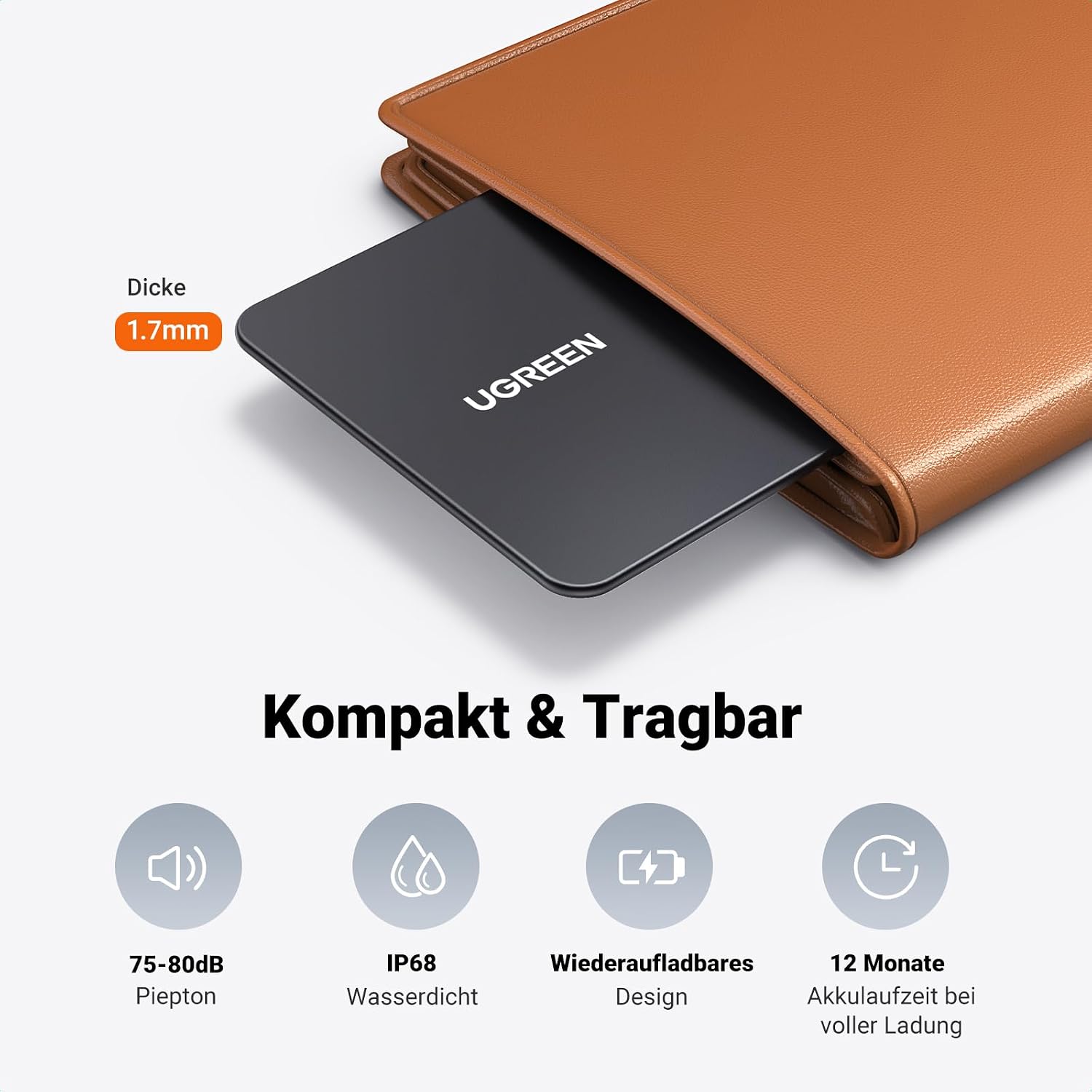 Detalle 2 de UGREEN FineTrack Slim Bluetooth-Tracker für Wallets