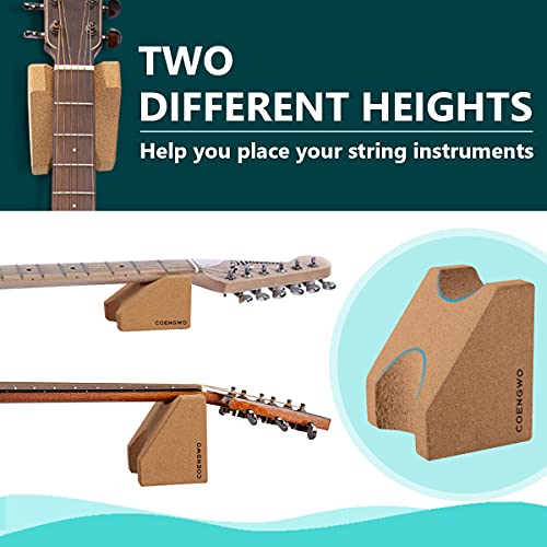 Detalle de COENGWO Guitar Neck Rest: 2-in-1 Cork Cradle for A Stable, Gentle Setup
