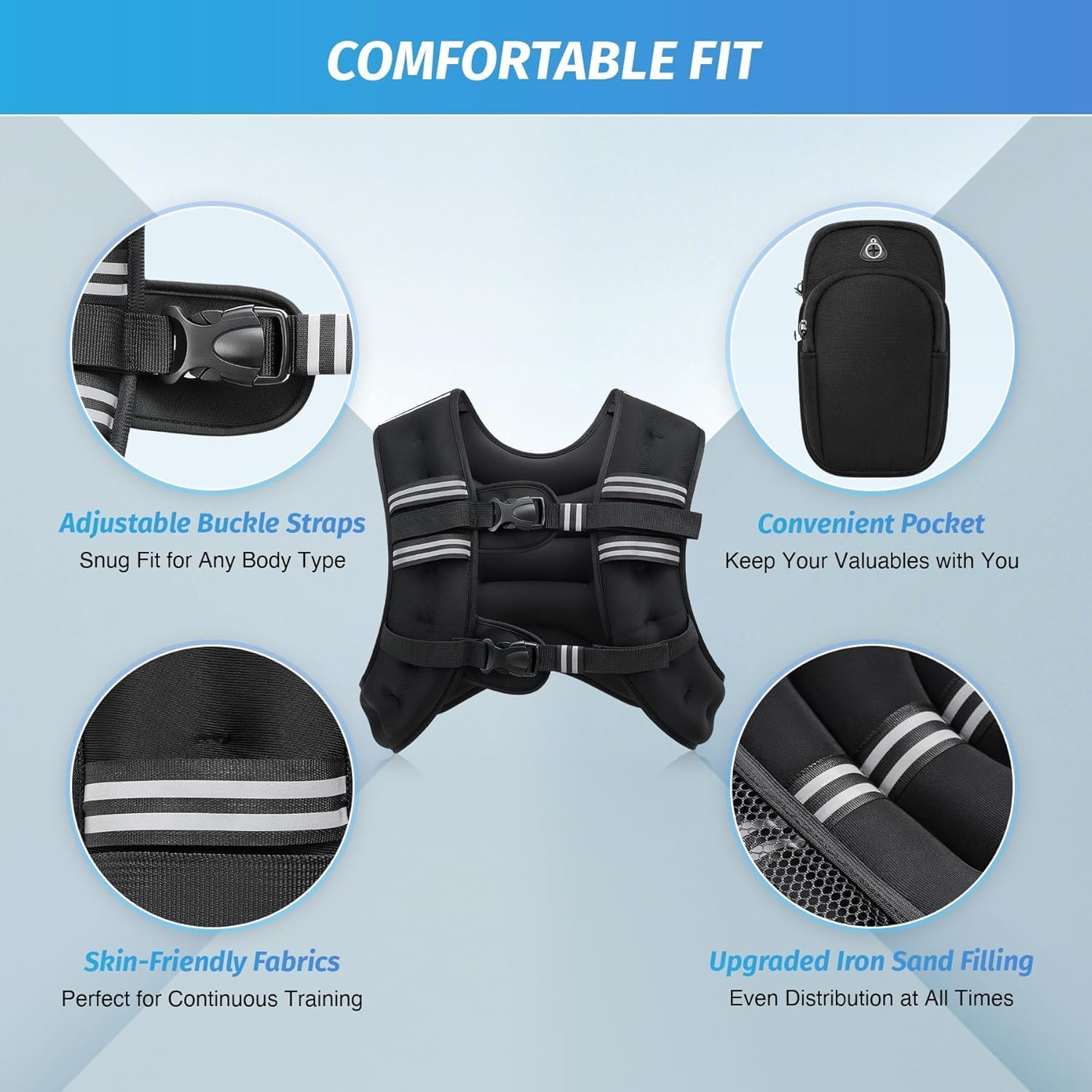 Detalle de ZELUS Weighted Vest 13.6 kg training vest 🏋